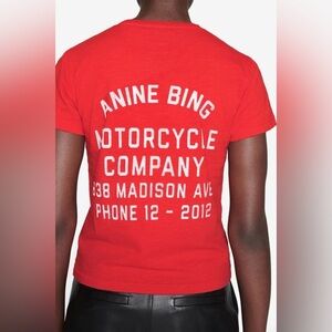 Anine Bing Red Short Sleeve Tee